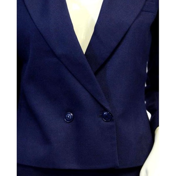 Karen Joyce Royal Purple Knit Power Suit Size 8 - Picture 3 of 5